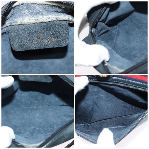 GUCCI GG Supreme Sherry Line Shoulder Bag PVC Navy Gold 119 02 087 Auth 137826 - Picture 15 of 16